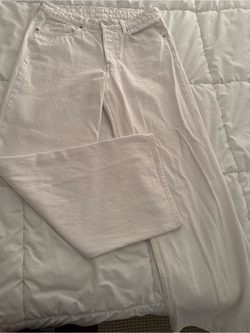 White Straight-Leg Jeans
